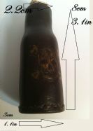 Brown Leather Potion Bottle with Gold Skull